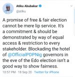 Edo 2020: Free and Fair Election Should Not Be Lip Service Alone- Atiku