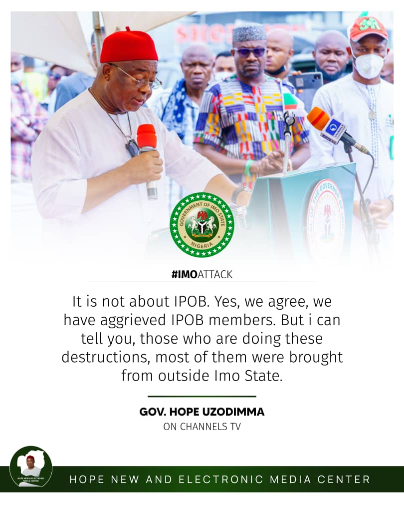 Politicians Maybe Responsible For Imo Attack- Uzodinma