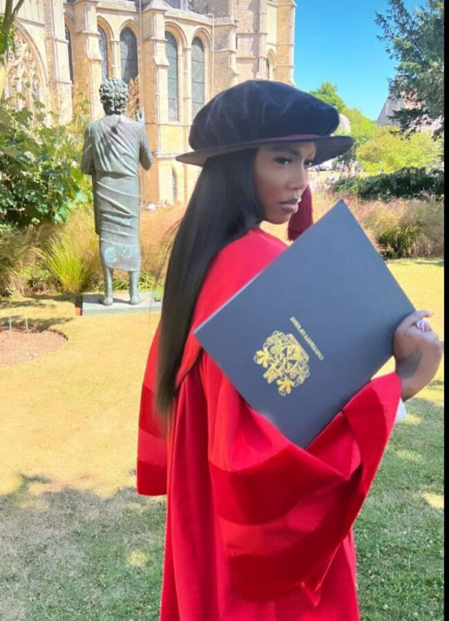 A woman in Academic dress