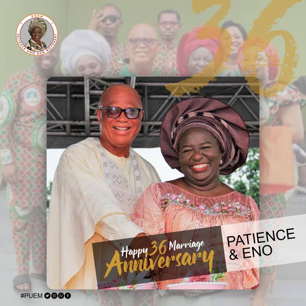 EXCEL, UMO ENO SUPPORT GROUP LAUD PASTOR UMO ENO,WIFE ON THEIR 36TH MARRIAGE ANNIVERSARY