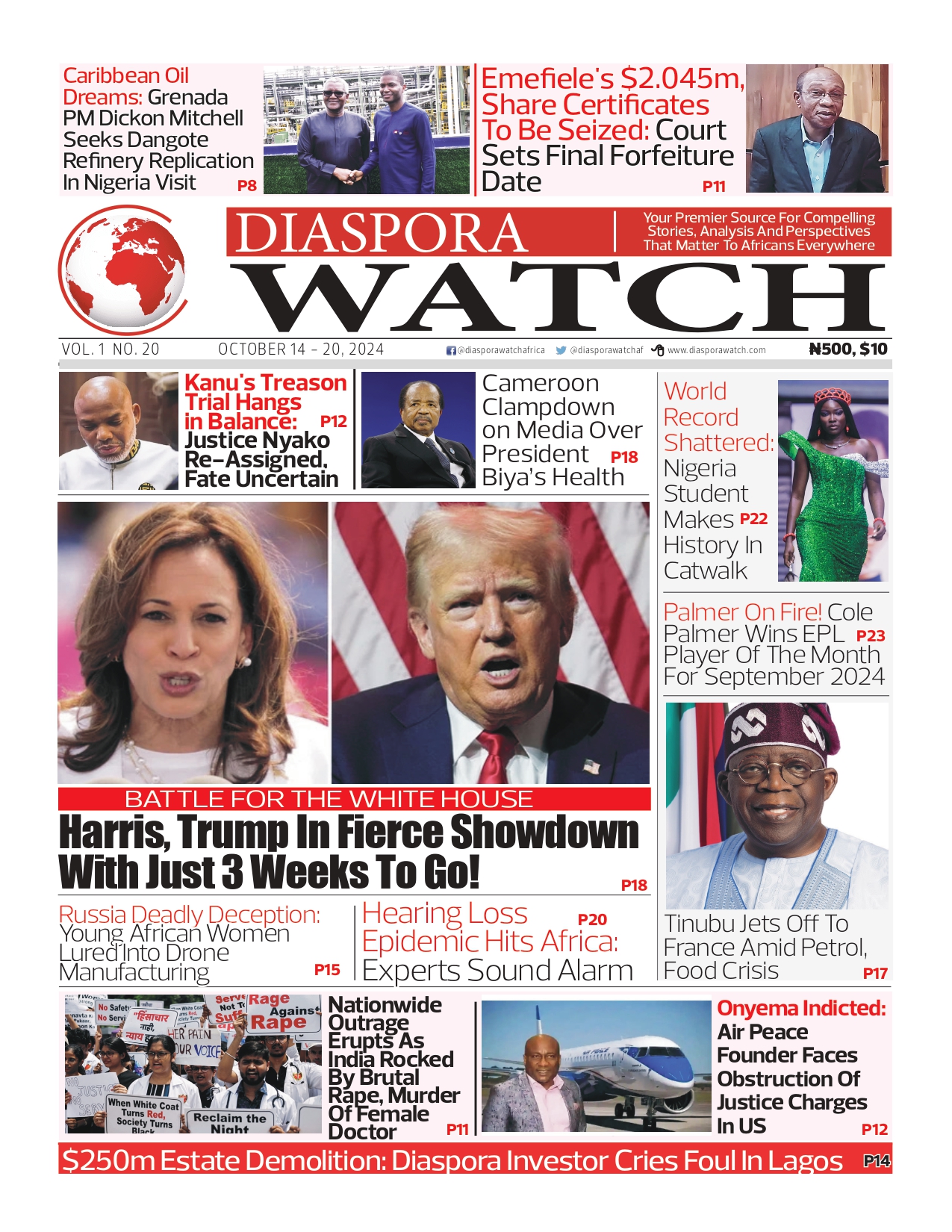 Diaspora Watch 20th Edition (October 14-20, 2024): Your Trusted Source for Global News and Insights