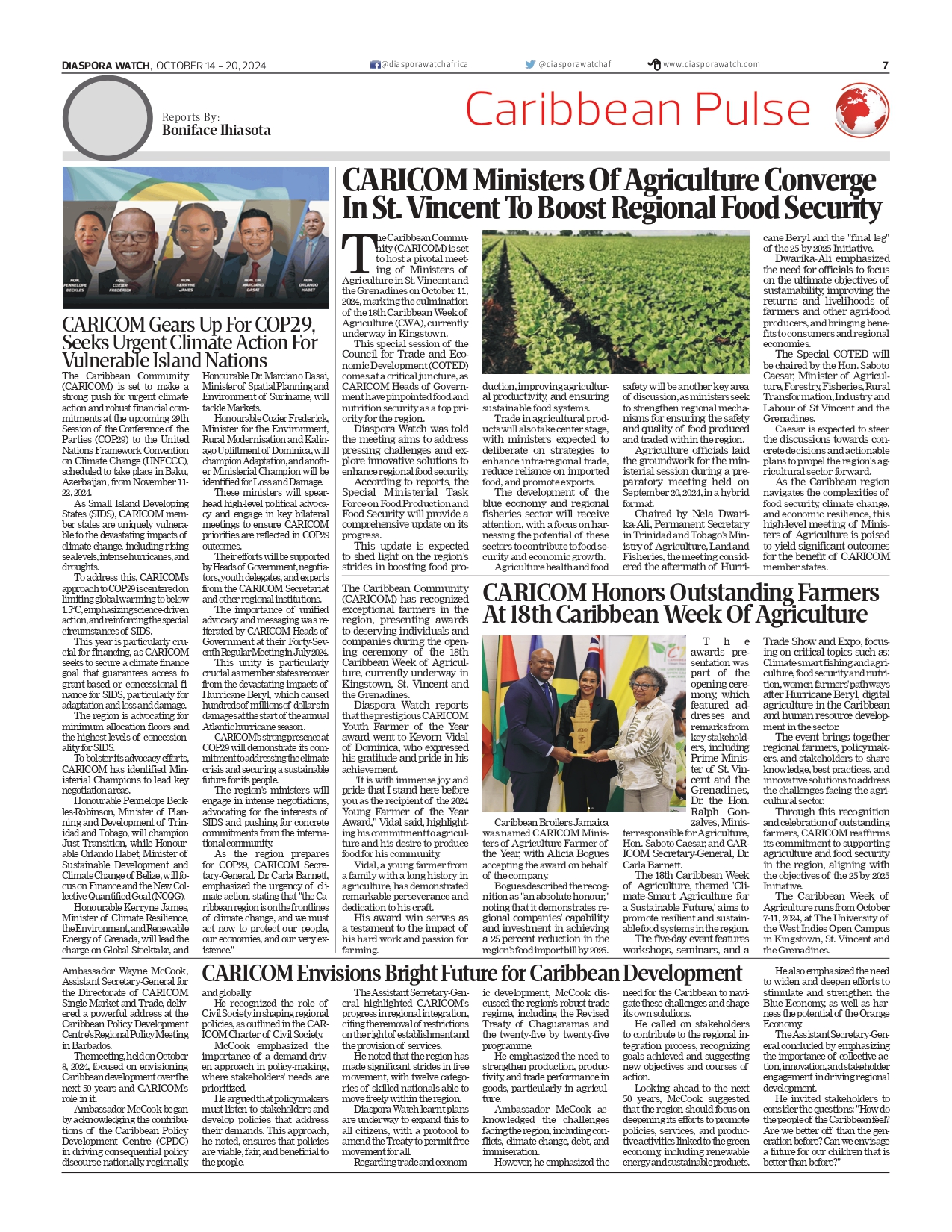 CARICOM Ministers Boost Food Security & Climate Action at Caribbean Week of Agriculture