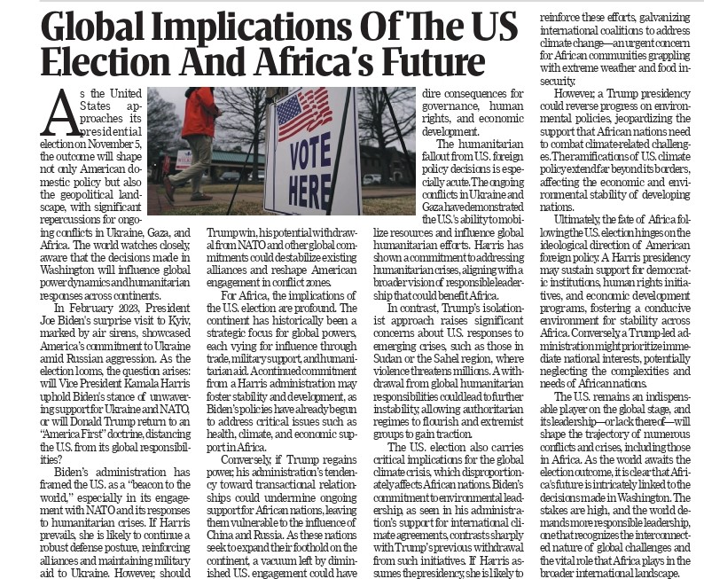 Global Implications of the US Election Africa’s Future